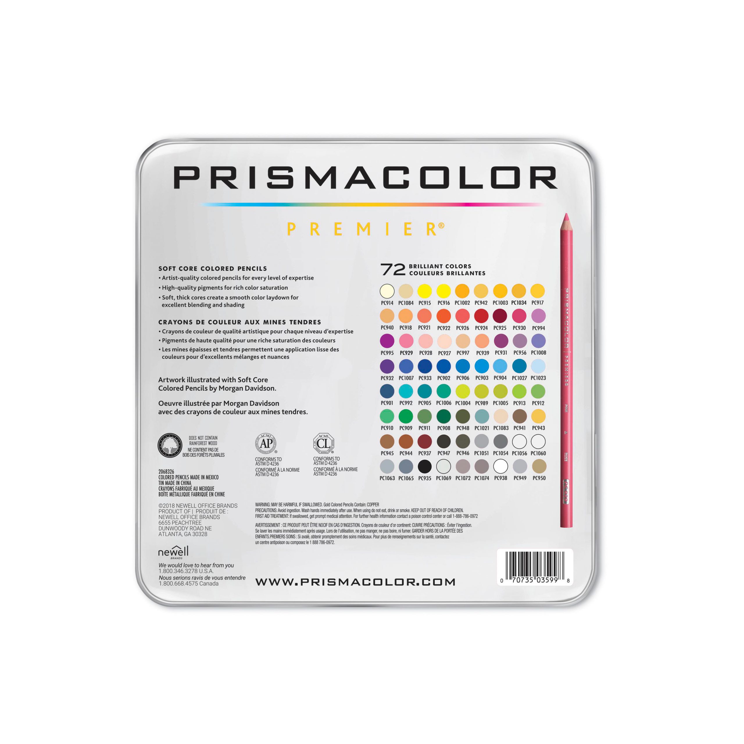 PC972 Prismacolor Premier Pencils Set of 72 Back